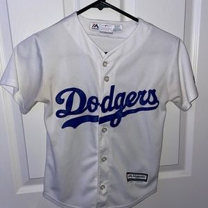 Youth Kershaw blue on white dodgers jersey